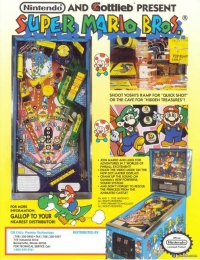 Super Mario Bros. Pinball Machine (Gottlieb, 1992) Box Art