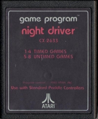 Night Driver (Atari Text) Box Art