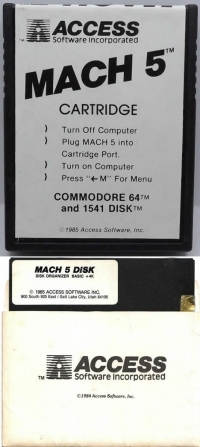 Access Software Mach 5 Commodore 64 and 1541 Disk Enhancement Package Box Art