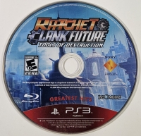 Ratchet & Clank Future: Tools of Destruction - Greatest Hits (Only On PlayStation text right) Box Art