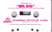 Mr. Dig (cassette) Box Art