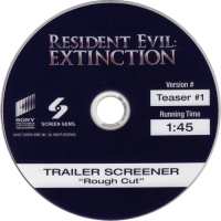 Resident Evil: Extinction Trailer Screener Rough Cut Teaser #1 (DVD) Box Art