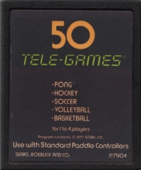 Pong Sports (Contains One Cartridge / Tele-Games Cartridge) Box Art