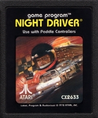 Night Driver (picture label / red box / 1980 Atari) Box Art