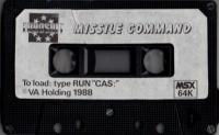 Missile Command (cassette) Box Art
