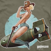 Wolfenstein: The New Order Pinup Girl T-Shirt Box Art