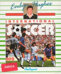 Emlyn Hughes International Soccer (red Amiga label) Box Art