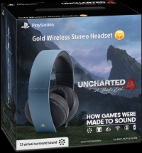 Sony Gold Wireless Stereo Headset - Uncharted 4 Box Art