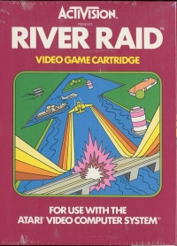 River Raid (blue text label) Box Art