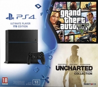 Sony PlayStation 4 CUH-1216B - Grand Theft Auto V / Uncharted: The Nathan Drake Collection Box Art