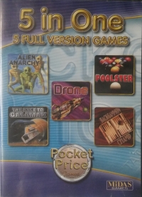 5 in One: 5 Full Version Games: Alien Anarchy / Poolster / Drone / The Race to Galamax / Backgammon Champ Box Art