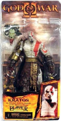 Kratos in Golden Fleece Armor with Medusa Head Box Art