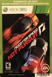 Blockbuster Back Board (Need for Speed: Hot Pursuit) Box Art