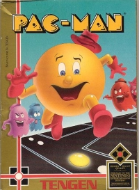 Pac-Man (Tengen / black cartridge) Box Art