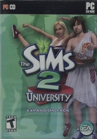 Sims 2, The: University (green EA) Box Art