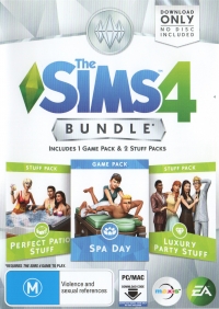 Sims 4 Bundle, The: Spa Day / Perfect Patio Stuff / Luxury Party Stuff Box Art