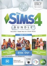 Sims 4 Bundle, The: Dine Out / Movie Hangout Stuff / Romantic Garden Stuff Box Art