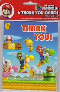 New Super Mario Bros.Wii - 6 Thank You Cards With Envelopes Box Art