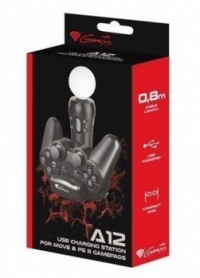 Genesis A12 USB Charging Station for Move & PS III Gamepads Box Art