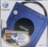 Nintendo GameCube DOL-001 (Indigo / 3 Game Bonus!) Box Art