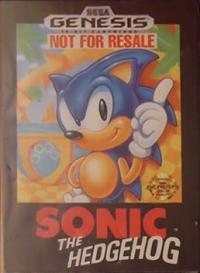 Sonic the Hedgehog (Not for Resale large label) Box Art