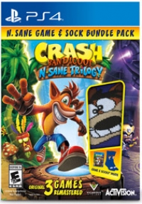 Crash Bandicoot N. Sane Trilogy (N. Sane Game & Sock Bundle Pack) Box Art