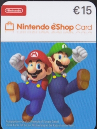 Nintendo eShop Card 15€ (plastic) [DE] Box Art