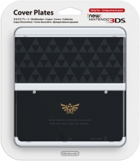 New Nintendo 3DS Cover Plates No.024 - Black Tri-Forces and Hylian Crest Box Art