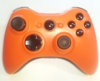 Xbox 360 Wireless Controller - Modded Orange and Black Box Art