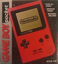 Nintendo Game Boy Pocket (Red / red text) Box Art