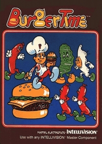 BurgerTime (yellow label) Box Art
