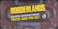 Borderlands Weapon Manufacturers Patch and Pin Set (LootCrate Exclusive) Box Art