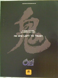 Oni promotional flyer (double-sided leaflet) Box Art