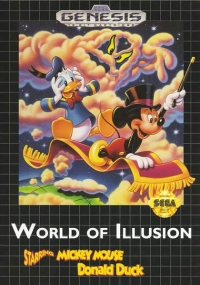 World of Illusion Starring Mickey Mouse and Donald Duck (cardboard slidebox) Box Art