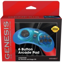 Retro-bit 6 Button Arcade Pad (Clear Blue) Box Art