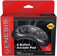 Retro-Bit Genesis 6 Button Arcade Pad (Black) Box Art