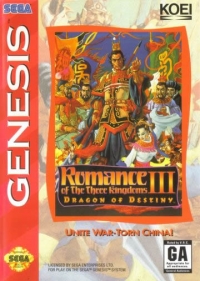 Romance of the Three Kingdoms III: Dragon of Destiny Box Art