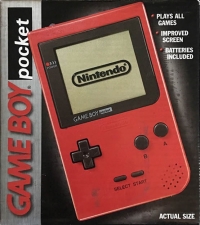 Nintendo Game Boy Pocket (Red / red text / power light) Box Art