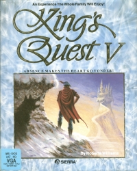 King's Quest V: Absence Makes the Heart Go Yonder! (blue VGA label) Box Art