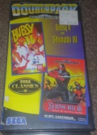 Double Pack: Bubsy II and Shinobi III Box Art