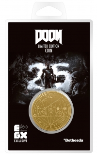 Doom 25th Anniversary EGX Exclusive Gold Commemorative Coin Box Art