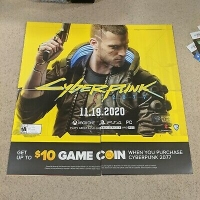 Cyberpunk 2077 GameStop 48x48 Promo Poster 11/19 Date Box Art