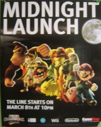 Midnight Launch Super Smash Bros. Brawl poster Box Art