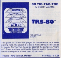 3-D Tic-Tac-Toe Box Art