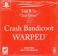Toys R Us Test Drive Crash Bandicoot Warped Demo Disc Box Art