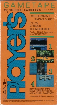 Game Player's GameTape for Nintendo Cartridges Vol. 1, No. 3 (VHS) Box Art