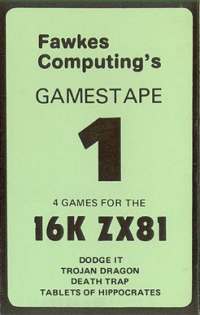 Fawkes Computing's Gamestape 1 Box Art