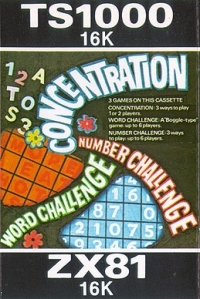 Concentration / Number Challenge / Word Challenge Box Art