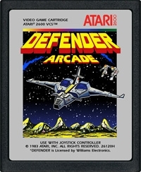 Defender Arcade (gray label / one spacecraft) Box Art