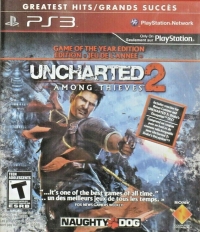 Uncharted 2: Among Thieves: Game of the Year Edition - Greatest Hits (Not for Resale / black stroke text) Box Art